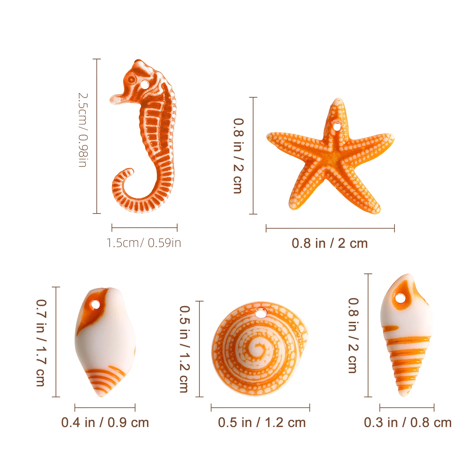 48pcs Marine Animals Decorations Mini Seahorse Sea Snail Conch Micro Landscape Ornaments Resin Sea Animals Decor (Random Color)