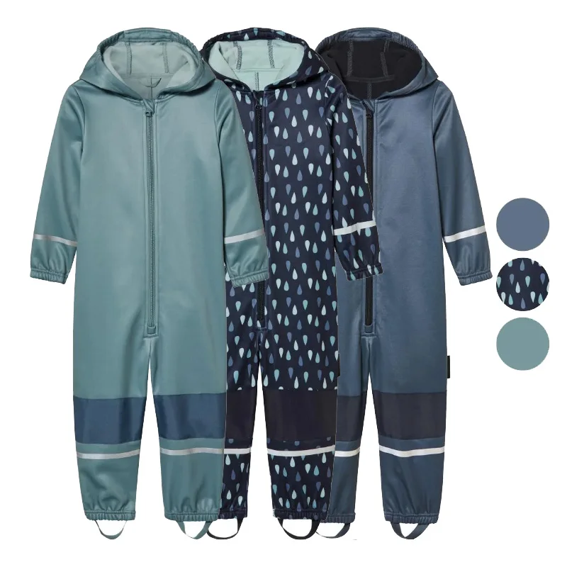 Boys Softshell Onesie Outdoorall-in-One Suit Windproof Waterproof Child's Jumpsuit for Outdoor Activities