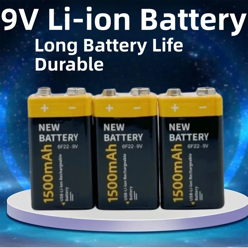 9V 6F22 Micro USB Battery 1500mAh Rechargeable Li-ion Lithium Batteries for RC Helicopter Model KTV Microphone Toy Multimeter RC