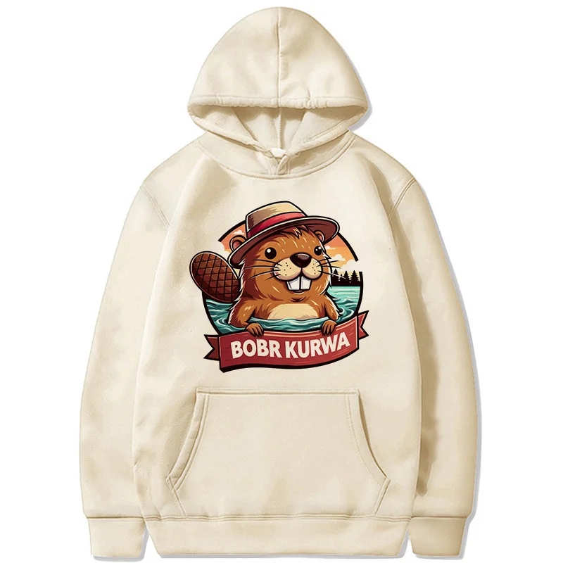 Men Women Fashion Streetwear Bobr Kurwa Harajuku Y2k Hoodies Funny Cartoon Casual Hooded Kurwa Bober Grunge Sweatshirts Clothes