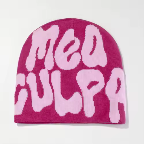 Mea Culpa Knitting Beanies Hat For Women Men Couple Y2K What's In Fashion Bonnet Kpop Wool Skullies Hoods Lady Caps Gorro шапка - Image 13