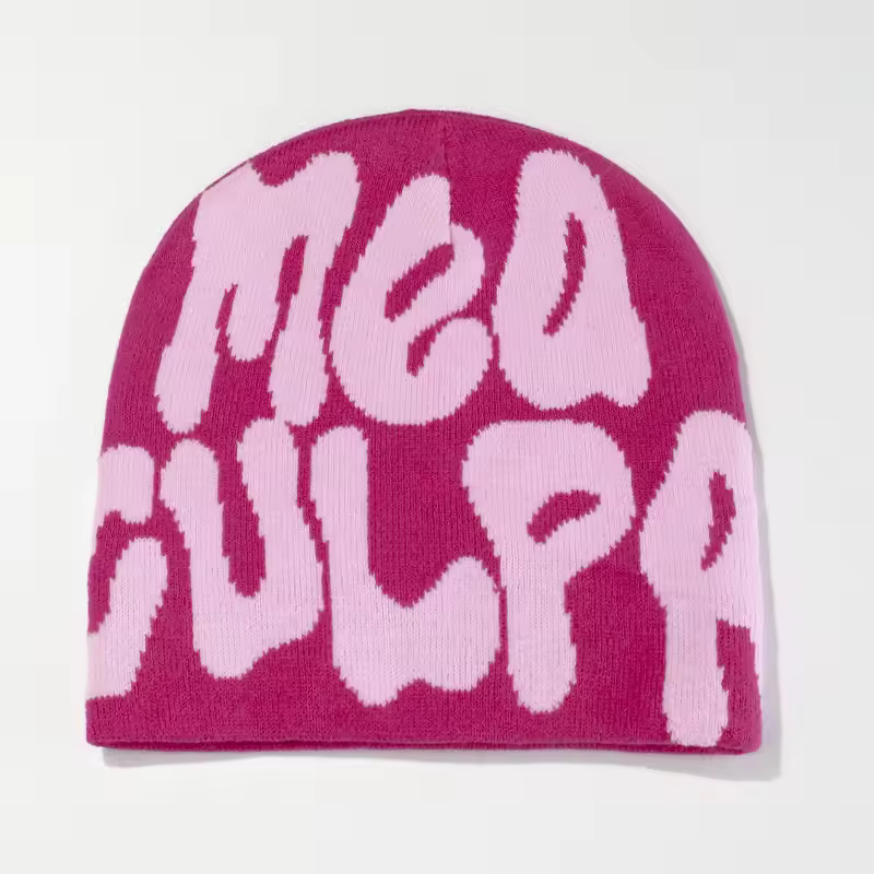 Mea Culpa Knitting Beanies Hat For Women Men Couple Y2K What's In Fashion Bonnet Kpop Wool Skullies Hoods Lady Caps Gorro шапка - Image 13