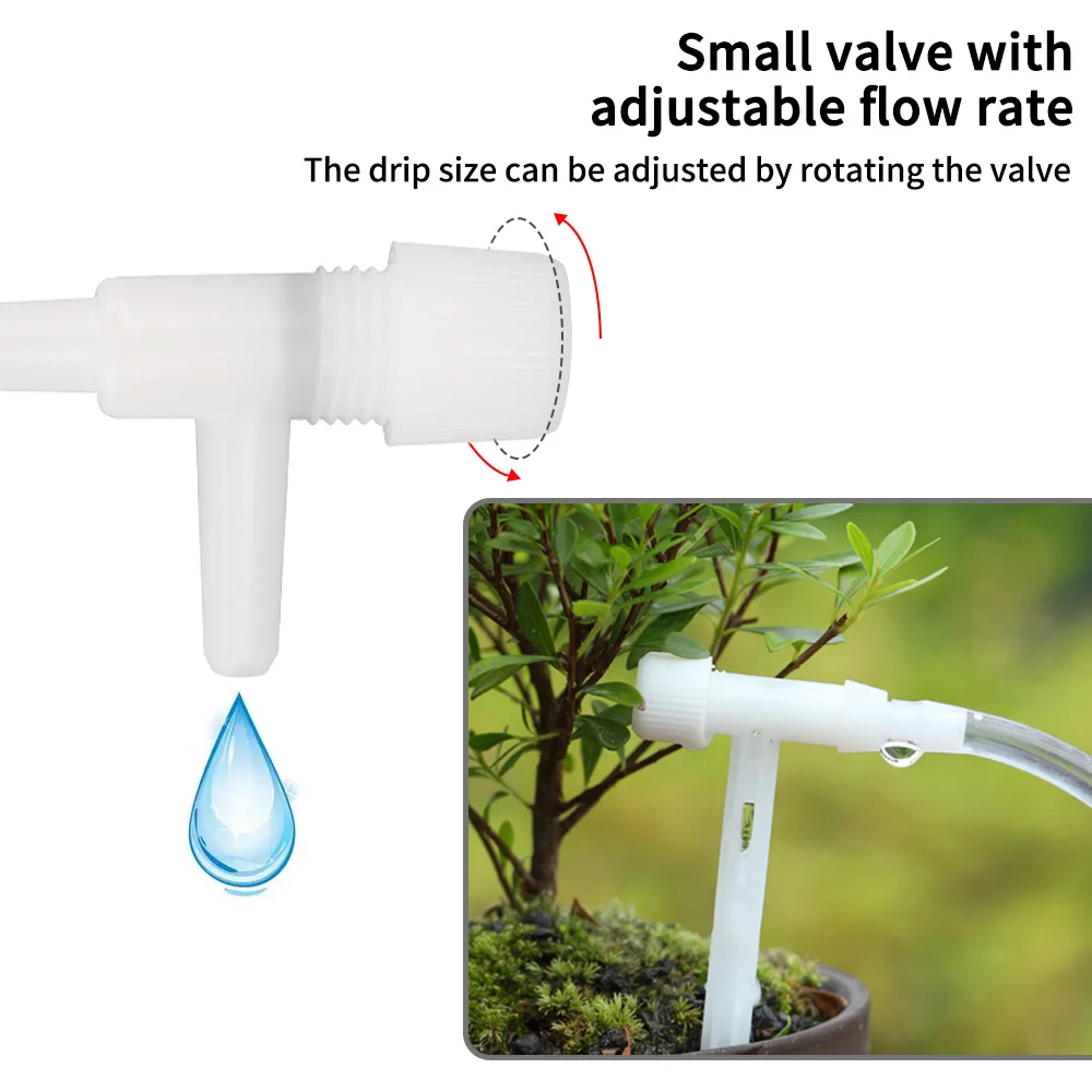 4/7mm Hose Water Saving Micro Dripper for Greenhouse Potted Plant Watering Device Garden Drip Irrigation Kit Regulating Valve