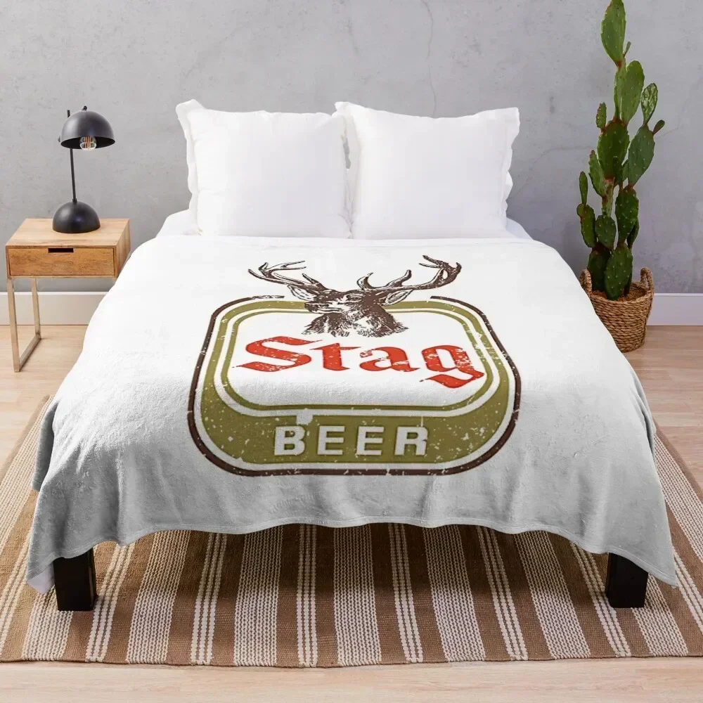 

Stag Beer T-Shirt Throw Blanket Cozy Throw Blanket Birthday Gift for Him Her