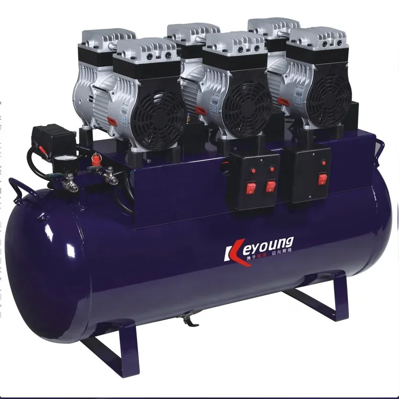 

One to Six Oil Free Silence Air Compressor For 5-6 den tal Chairs 90L CE/ISO