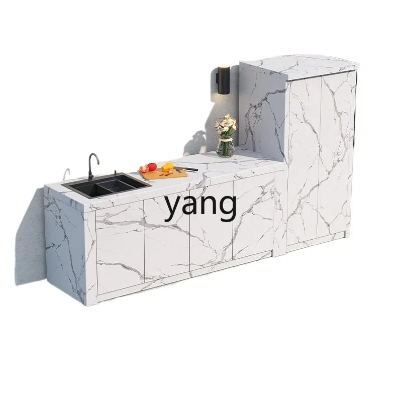 

CX cream wind rock slab island sink integrated locker outdoor multi-functional tool storage cabinet