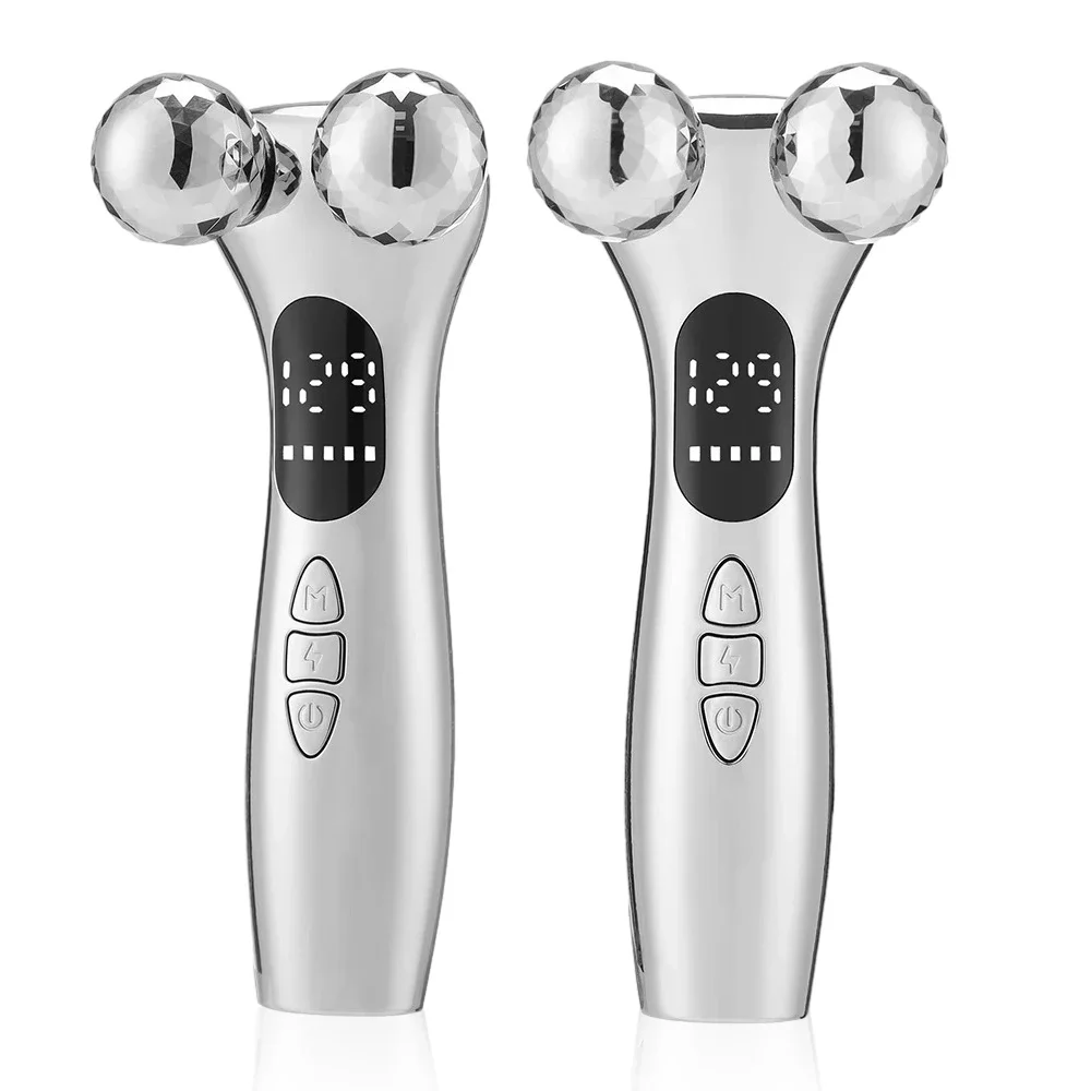 4D Roller Face Massager EMS Vibration Eye Massage V Face Double Chin Remover Facial Lifting Body Sculpting Beauty Device