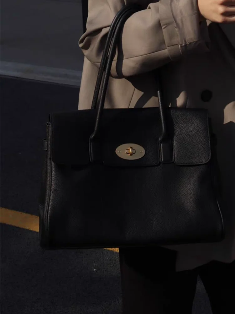 

Fashion Simple Big Bag Genuine Leather Women Tote Bag\Handbag Real Leather Lady Underarm Shoulder Commuter Bag