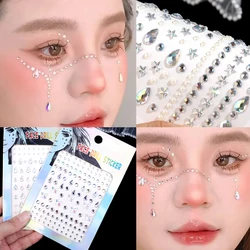 Drop Diamond Stickers on The Face Rhinestone Makeup Bright Face Art Sticker Children's Temporary Tattoo Rhinestone Makeup Tools