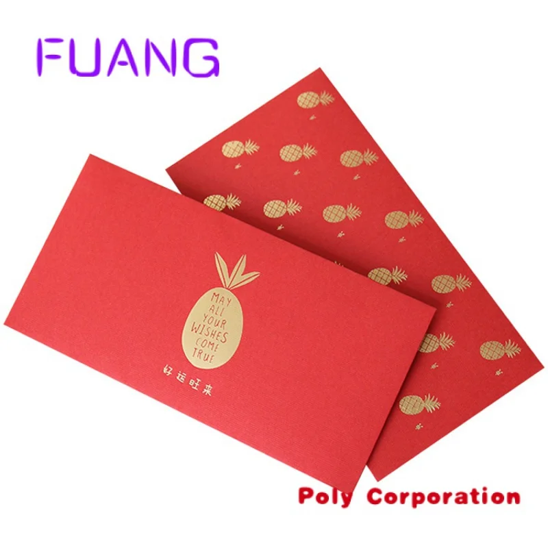 Custom  Customized traditional red envelope red packets for Chinese new year hongbao hot stamp logo