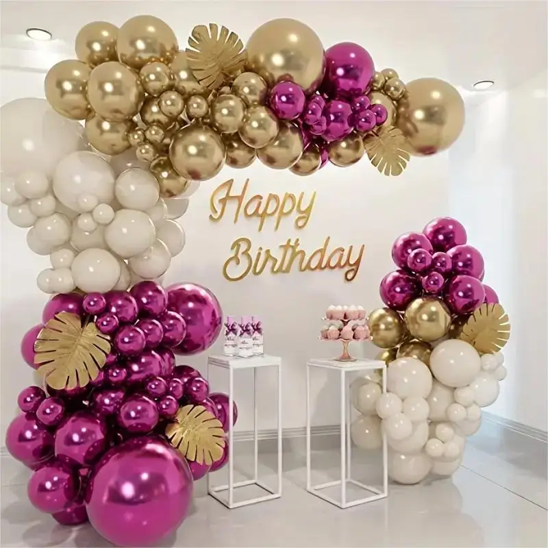 Latex Balloon Chain Garland Arch Set Tri Color Balloon Wedding Birthday Party Decoration Children's Baby Shower Wedding Party D