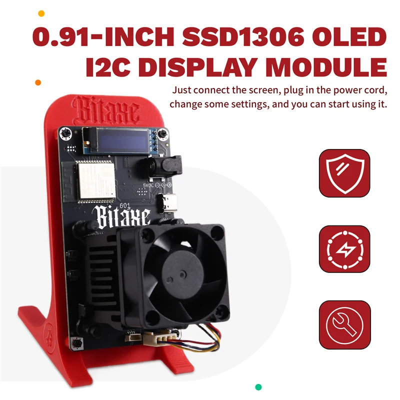 Exquisite-US Plug Bitaxe Gamma 601 Rood 1.2TH/S 18-22W Solo BTC Miner BM1370 voor Antminer S21 Pro, Asic Bitcoin Mining Apparatuur