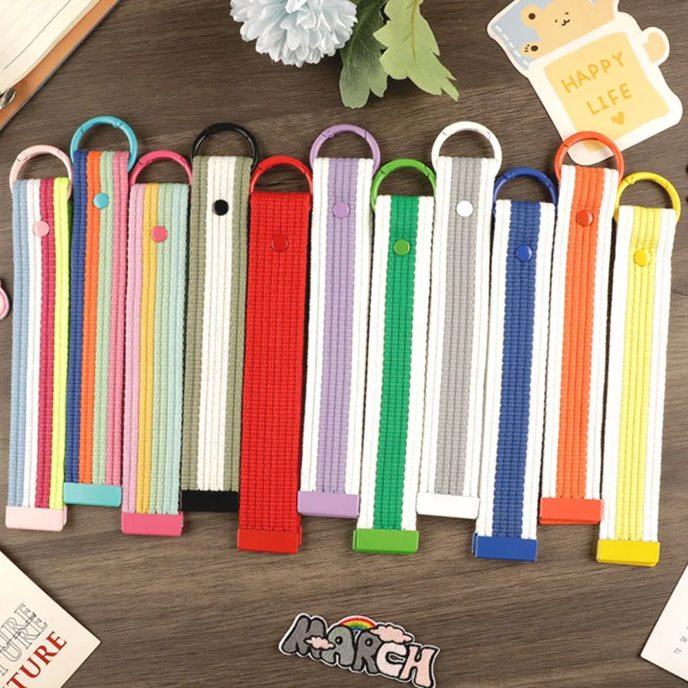 Phone Straps Colorful Ribbon Rope Keychain Simple Durable Stripe Keychain Lanyard INS Versatile DIY Canva Strap Unisex