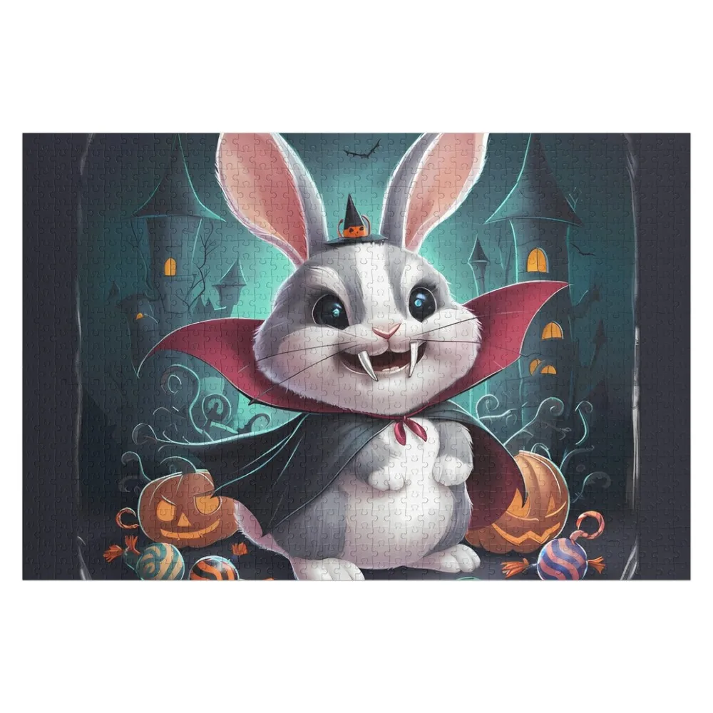 Halloween cute bunny Jigsaw Puzzle Custom Photo Animal Personalized Kids Gifts Baby Wooden Puzzle