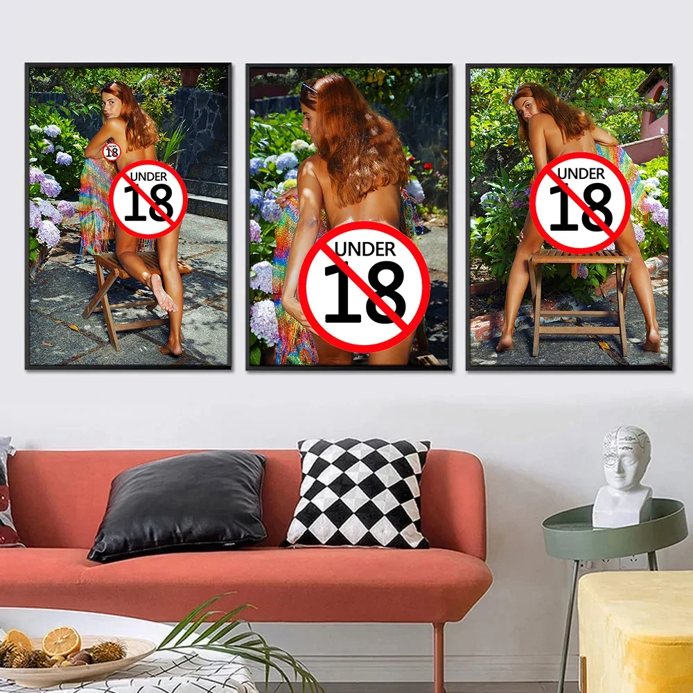 ملصقات الجسم الساخنة مثير الكبار نموذج الجمالية قماش لوحات فتاة عارية جدار الفن لغرفة النوم ديكور المنزل لا الإطار