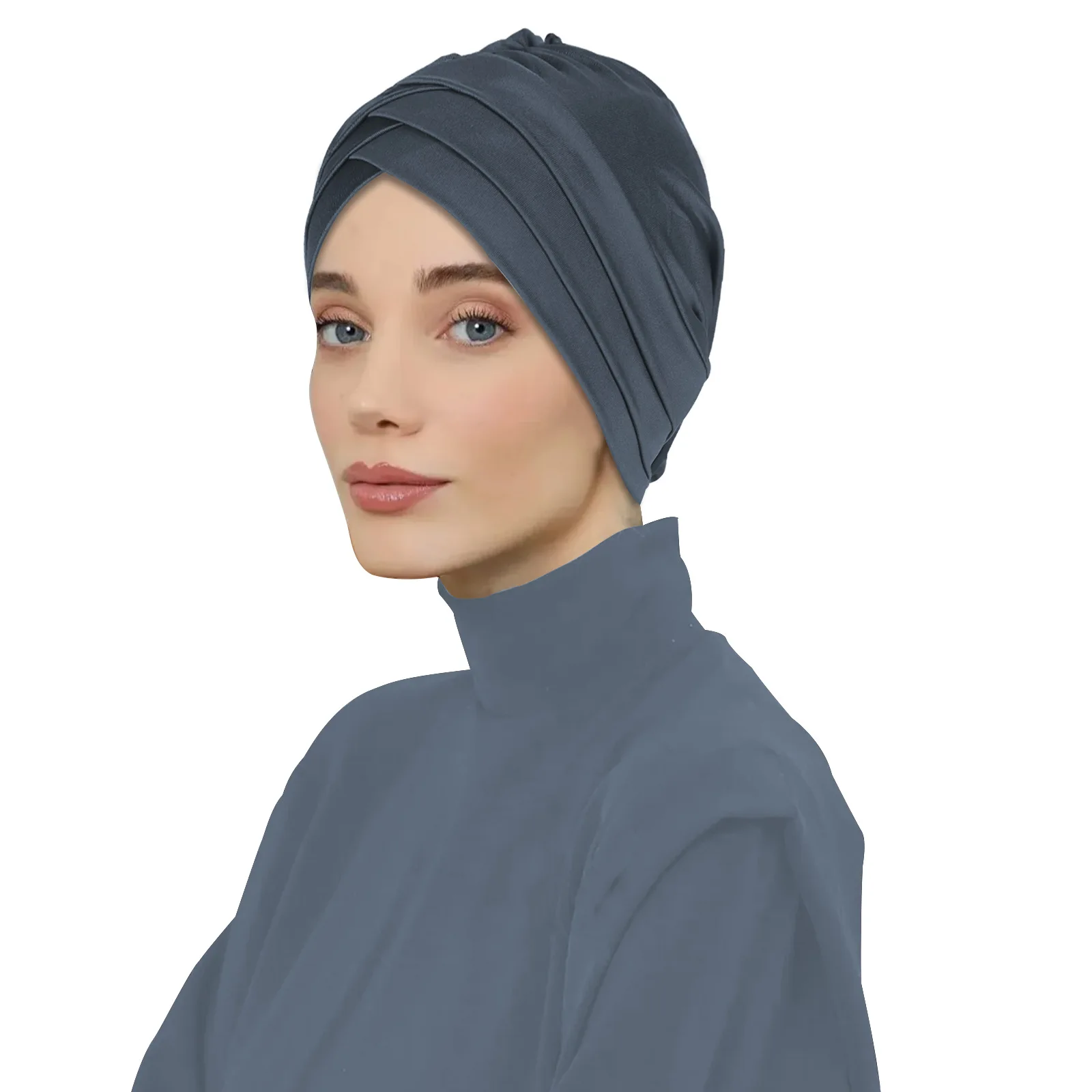 

Newest Jersey Underscarf Turban Forehead Cross Bonnet Muslim Inner Hijab Hat Women Chemo Cap Hair Loss Headscarf Turbante Mujer