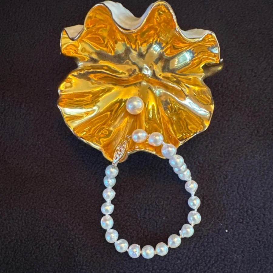 

Браслет MYSOYA Baroque с жемчугом Акойя, белый морской жемчуг 7-7,5 мм, в подарочной коробке, свадебные украшения, подходит для подарка на день рождения