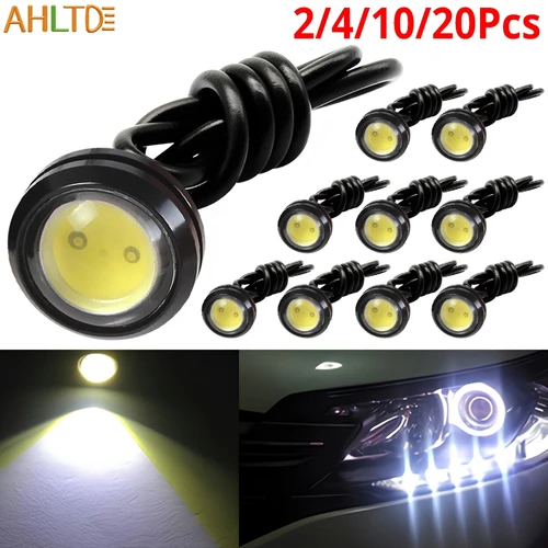 2/4/10/20 piezas 18mm 23mm coche motocicleta Eagle Eye 12V señal de giro COB luz de circulación diurna DRL lámpara antiniebla de freno de estacionamiento de respaldo automático