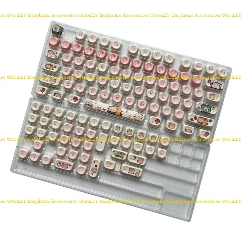 

462E Pink Pig 118Keys MOA Profile Keycaps PBT Dye-Sub Keycap for Mechanical Keyboards