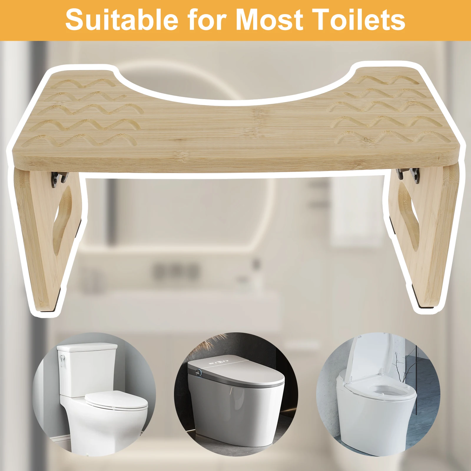 Bathroom Toilet Stool Squat Potty Poop Stool for Adults Pregnant No-folding / Folding Toilet Foot Step Stools Raiser Ergonomic