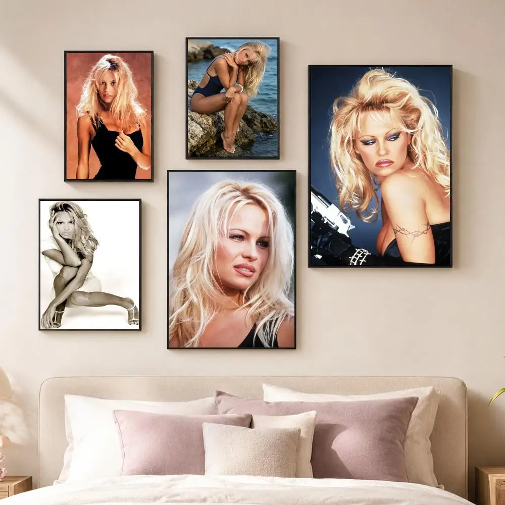 Celebrity P-Pamela Anderson Poster Vintage PP Paper Wall Art Home Decor Print for Bedroom Living Room Aesthetic Gift