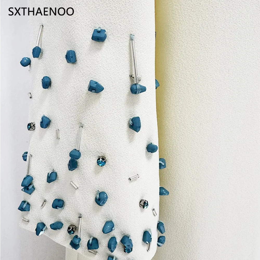 SXTHAENOO 2025 Nuovo Boho Chic In Rilievo Allentato Maxi Vestito A Maniche Lunghe Elegante Usura Del Partito Plus Size Abiti Flowy Donne Abiti