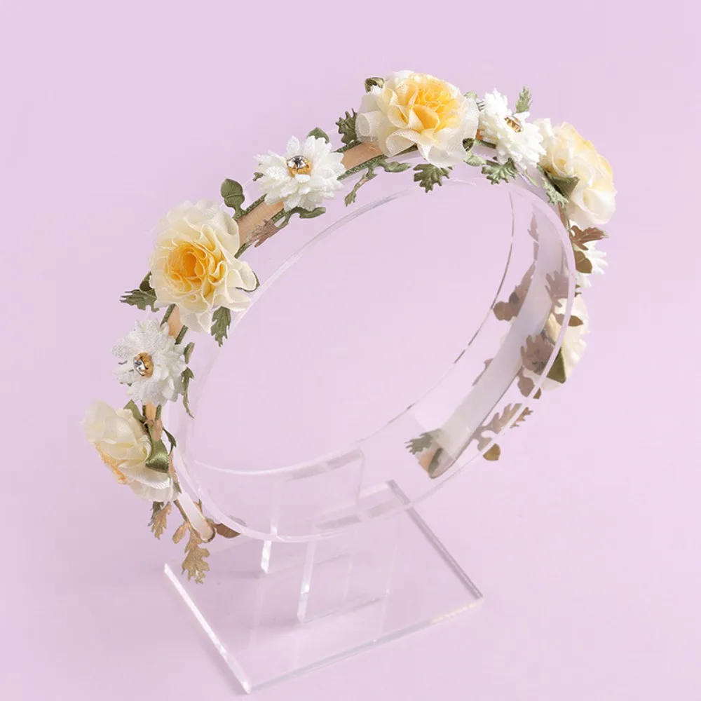 Spring-Summer Kids' Floral Headbands Non-slip Sweet Fresh Style Floral Hairbands 3D Realistic Flowers Hair Hoop Hair-friendly