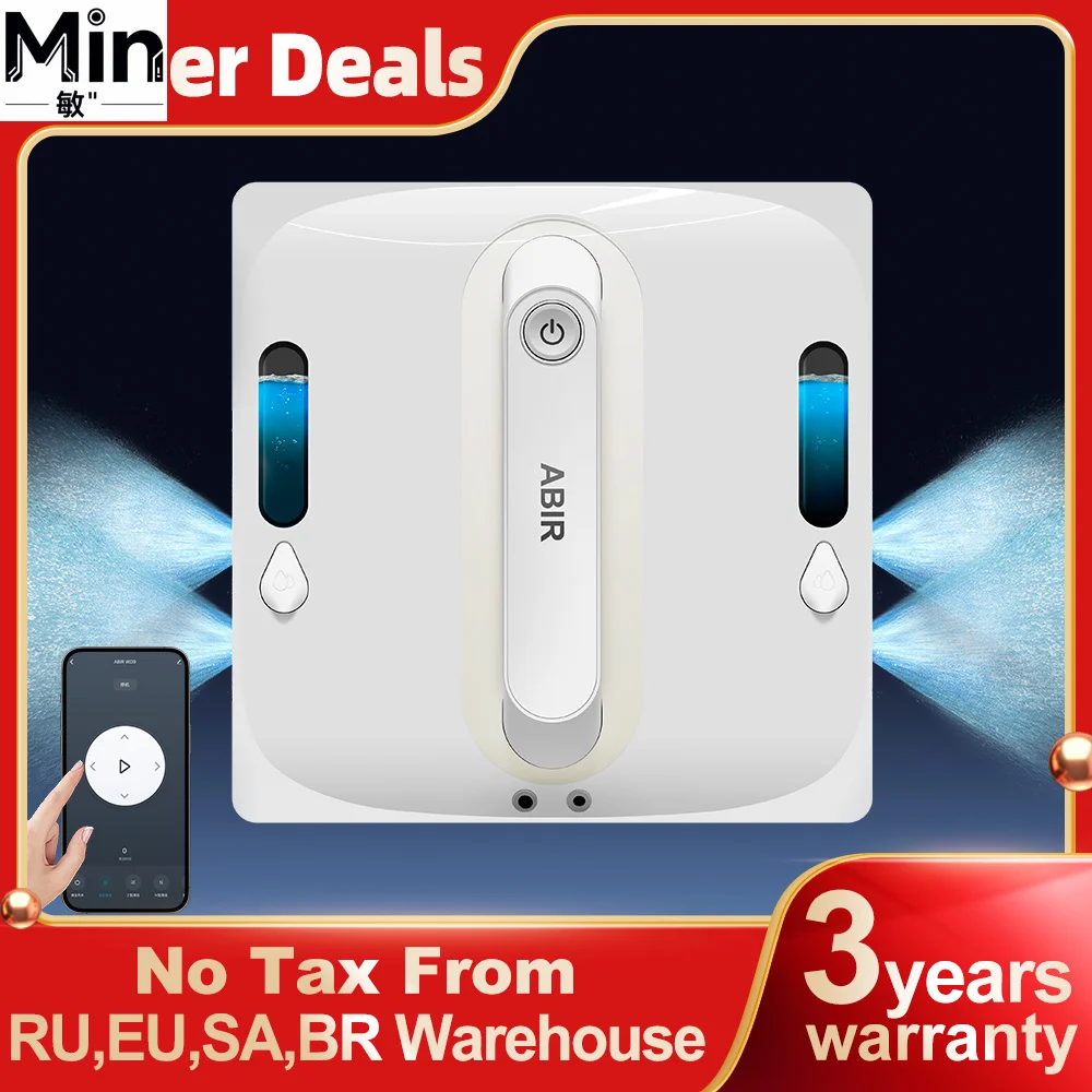 WD9 Robot Window Vacuum Cleaner 4 Way Water Spray 9000Pa Suction Fall Sensor Wet Dry Scrape Wipe In One Smart Glass