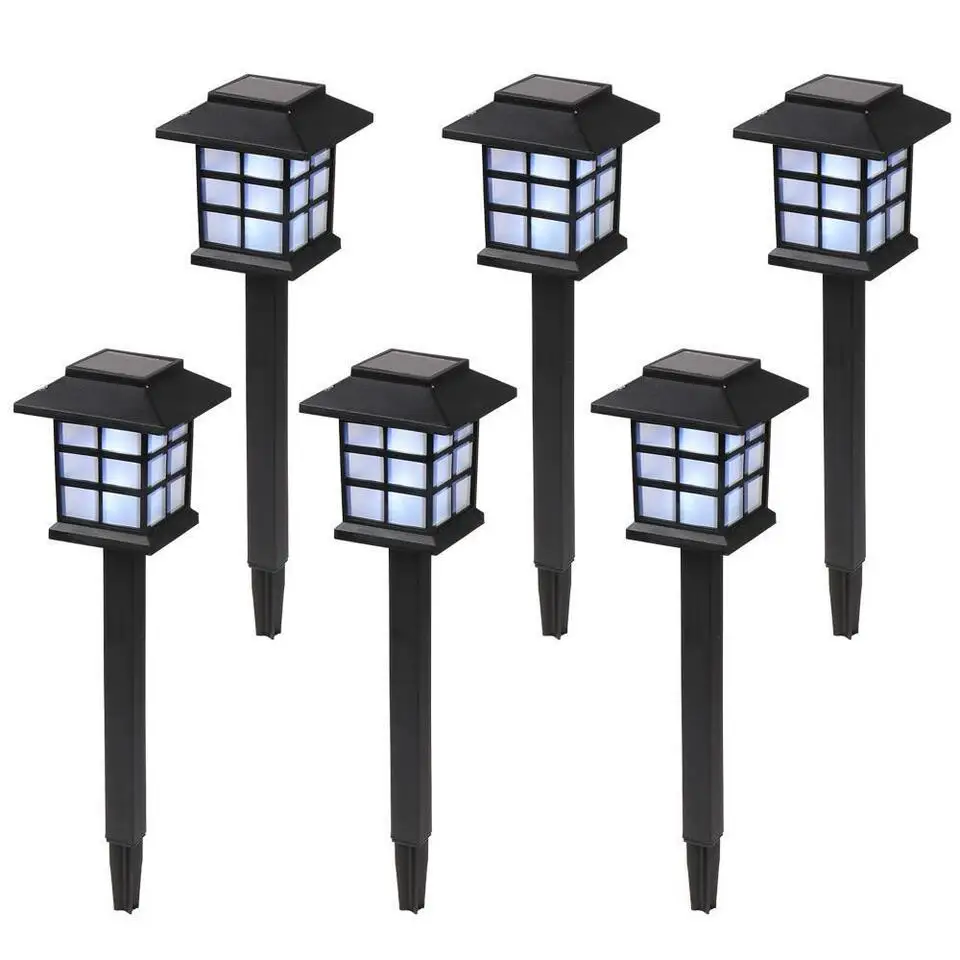 6 PCS Outdoor Landscape LED Solar Lights Garden Decor Pathway Lamp Lawn White