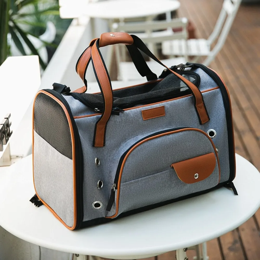 

Портативная сумка для кошек во время путешествий в любое время года, наплечная переносная сумка для кошек и собак, воздухопроницаемая вместительная две сумки для домашних животных