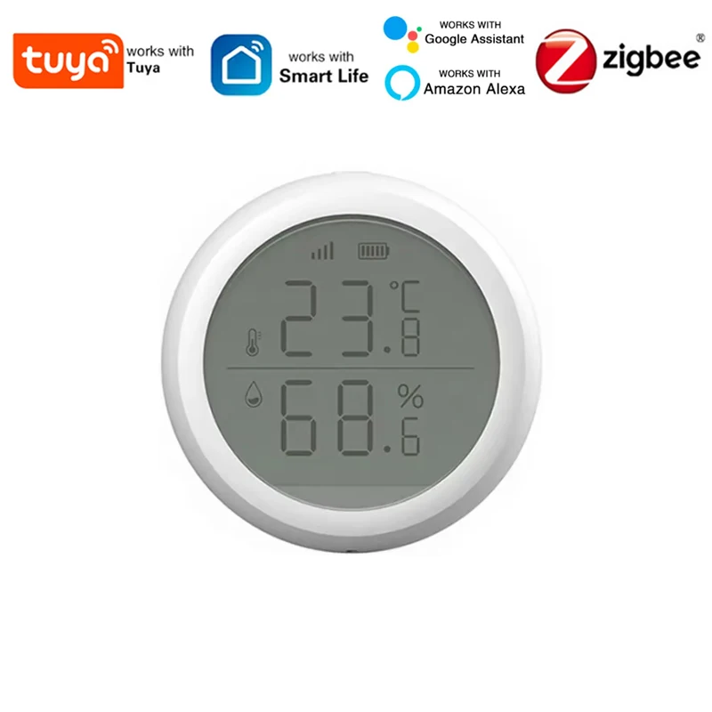 Tuya Smart ZigBee Thermometer Home Indoor Temperature And Humidity Sensor With LCD Display APP Voice Control