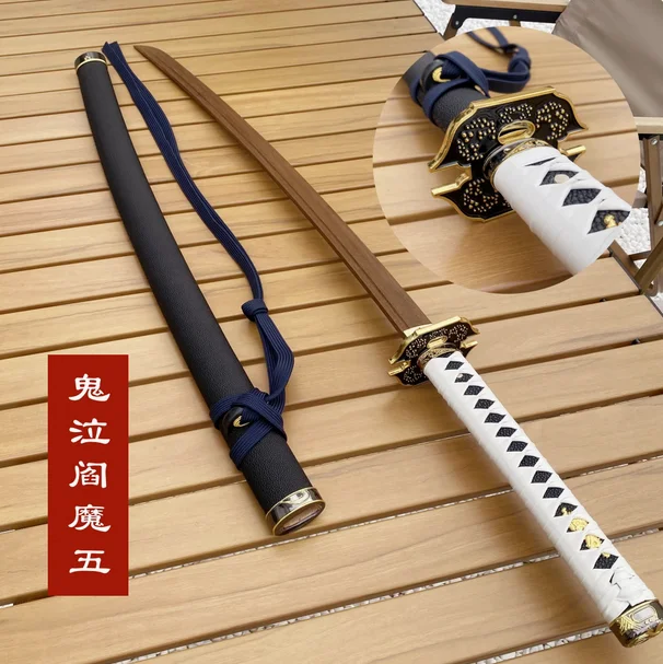 Espada de entrenamiento samurái japonés Katana Iaito de calidad de 103cm, hoja de palisandro/wengué de troncos, madera dura maciza lacada Saya, sin afilar