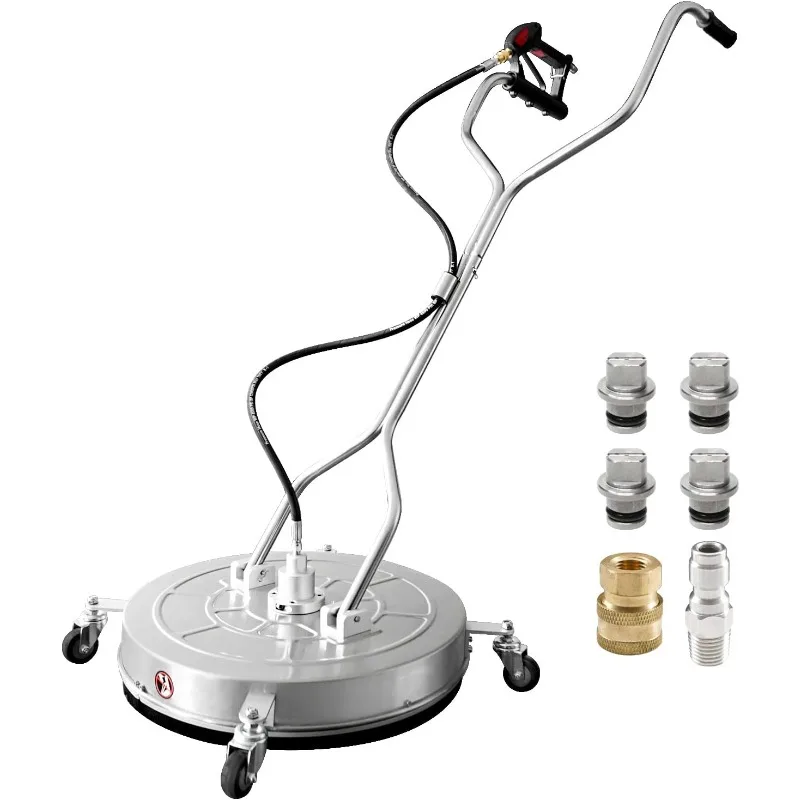 

Pressure Washer Surface Cleaner with 4 Wheels,Dual Handle,Stainless Steel Housing, 4 Replacement Nozzle Cores