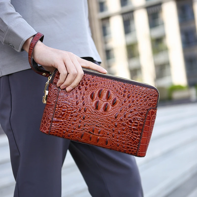 

Fashionable Men's PU Trendy Business Wallet Handbag long chmap bags bolsos para hombre sacoches hommes clutch sac à main 손가방