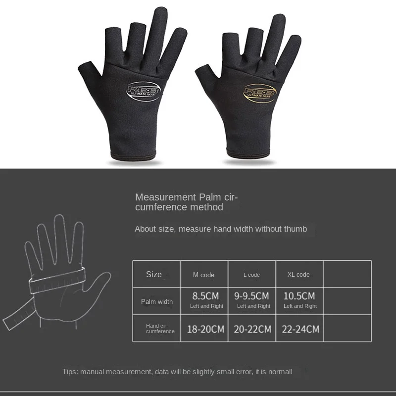 Japan RBB Winter Fishing Glove Men's Gloves Neoprene Waterproof Anti-slip Warm Outdoor Everything For Winter Fishing Tackle 2021