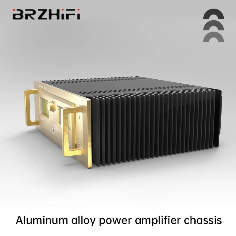 BRZHiFi-Amplificateur de son vintage Accuphase A60, coque en alliage, délit doré, haut de gamme, avec dissipateur de chaleur, VU-mètre