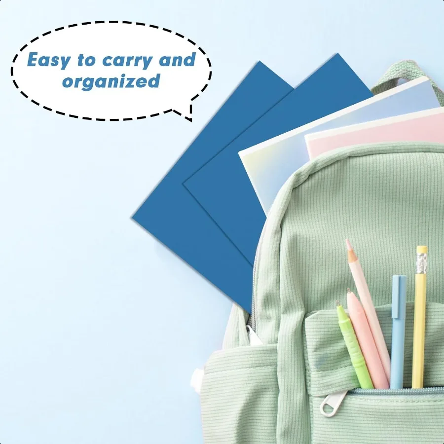 مجلد جيبين 50 عبوة من مجلدات الجيب تناسب حجم الرسالة مجلدات الورق الورقية مع جيوب للمكتب المدرسي Busin Home Navy