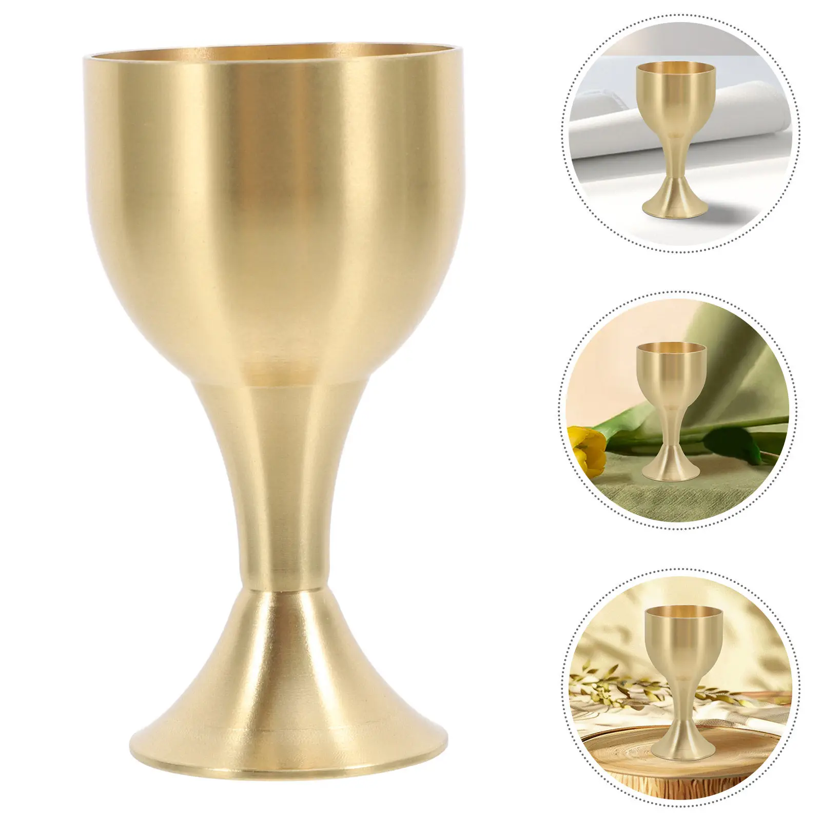 

Copper Alloy Goblet Metal Cup Retro Design Temple Home Offering Vessel Decorative Buddhism Cup Exquisite Footed