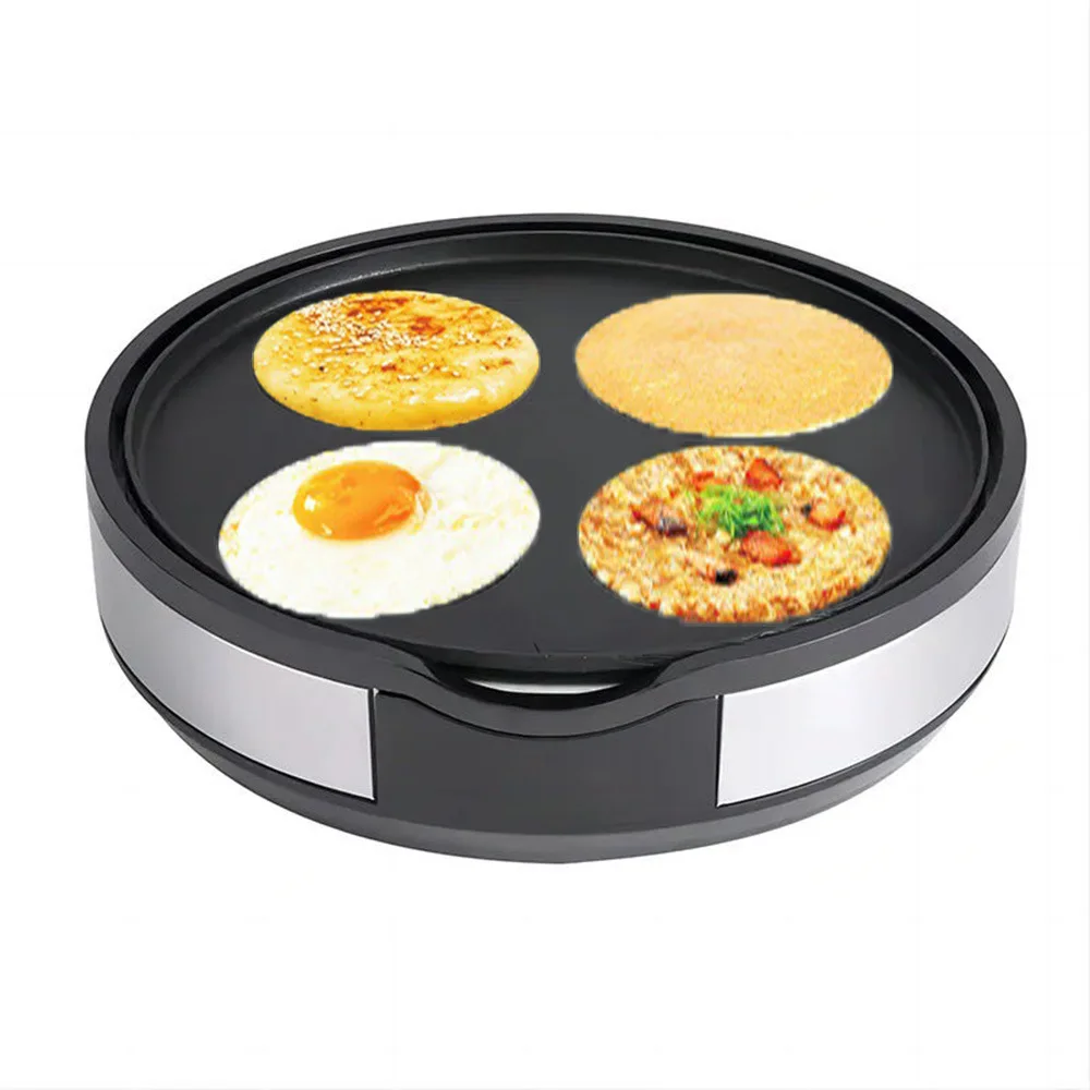 Multi-function Pancake Maker Non-stick Baking Machine with 3 Interchangeable Plates Pancake Maker for Omelette Steak Takoyaki