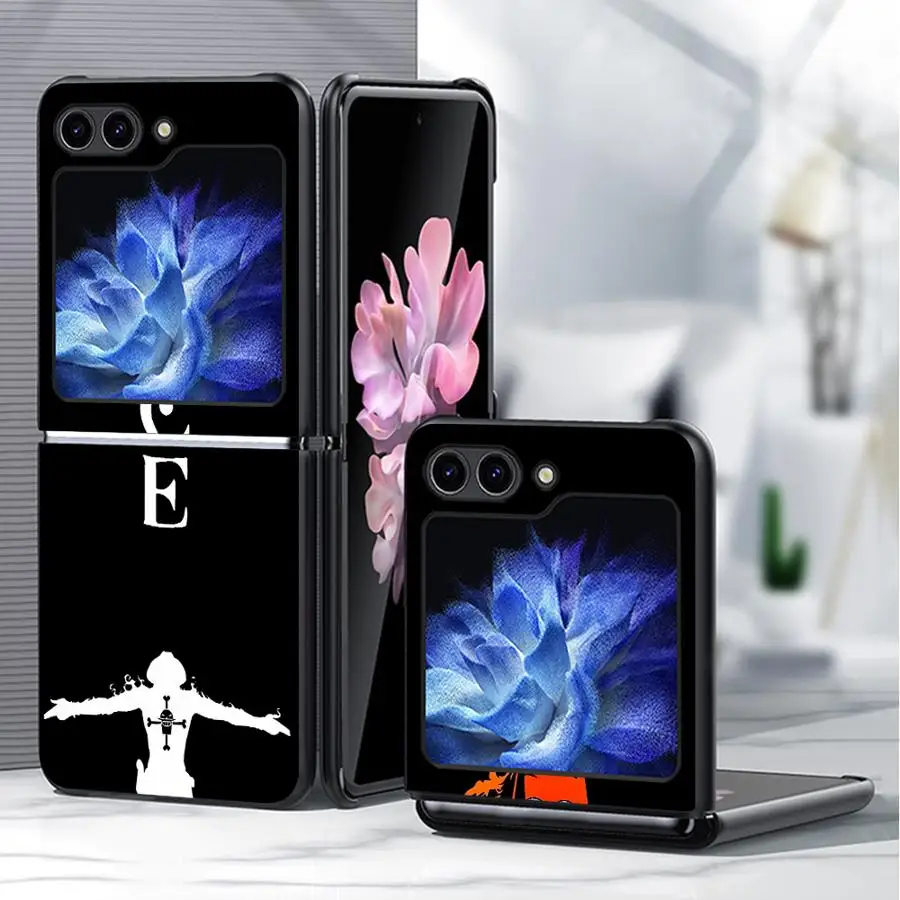 أنيمي قطعة واحدة الآس حافظة لهاتف سامسونج جالاكسي Flip6 Flip3 Z Flip 7 6 5 4 3 Flip4 Flip5 Flip7 FE غطاء الهاتف الخلفي Funda