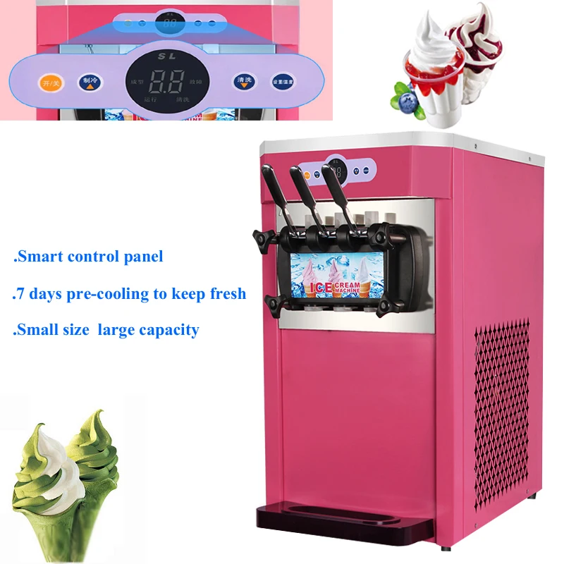 

Commercial Ice Cream Machine Yield 1000W Single Flavor Countertop Soft Serve Ice Cream Maker With Large Capacity Hopper