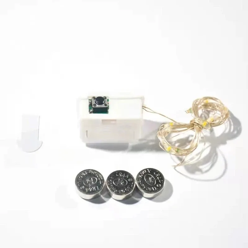 Battery Fairy Lights 5/10Pcs Halloween LED String Lights, Mini White Box Warm White Multicolor Copper Wire for Outdoor Party