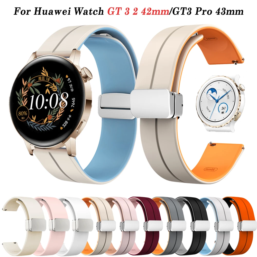 Zamiennik 20mm sportowy inteligentny pasek do zegarka Huawei GT3 42mm silikonowe paski GT 2/GT 3 Pro 43mm/Honor magiczna 2 kobieta bransoletka