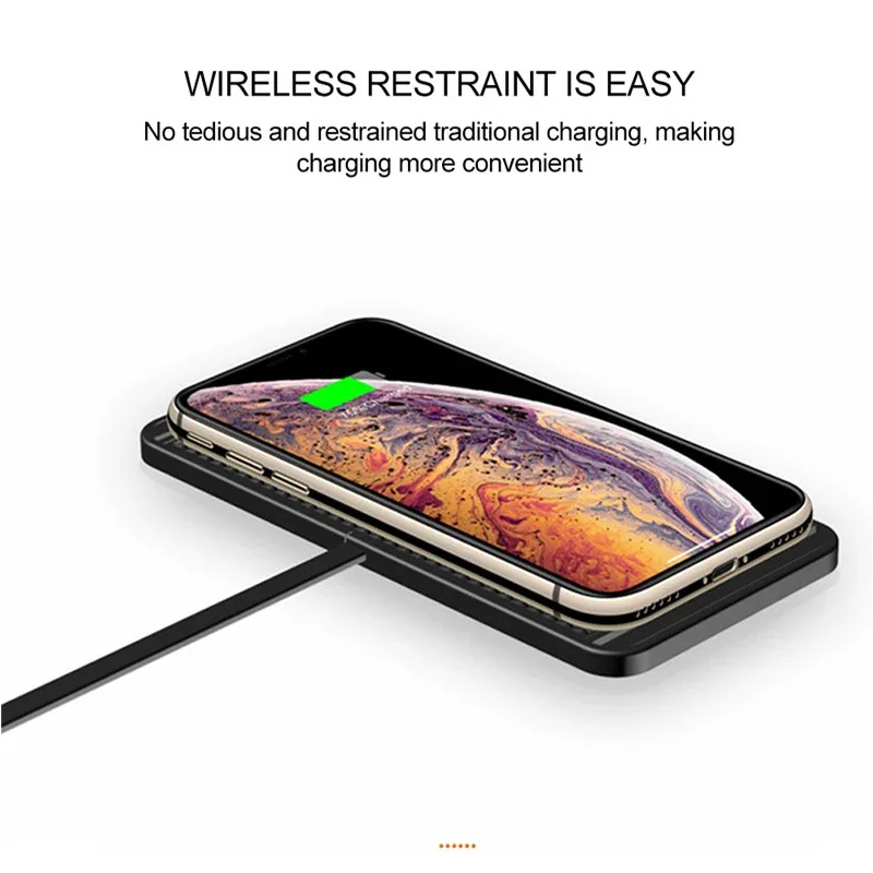 10W Car Wireless Charer Pad Silicone for Samsung Galaxy S20 S10 Note 10 Wireless Fast Charging for iPhone 11 Pro Xs Max 8 Plus