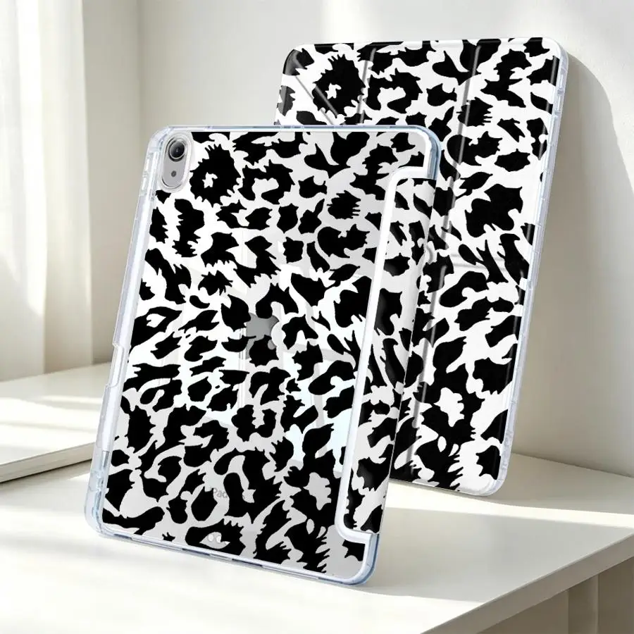 Tablet Case For Samsung Galaxy Tab A11 S7 FE S9 Plus A9 Plus S8 A8 S10 Lite With Pen Slot Cover Leopard Print Art Painting