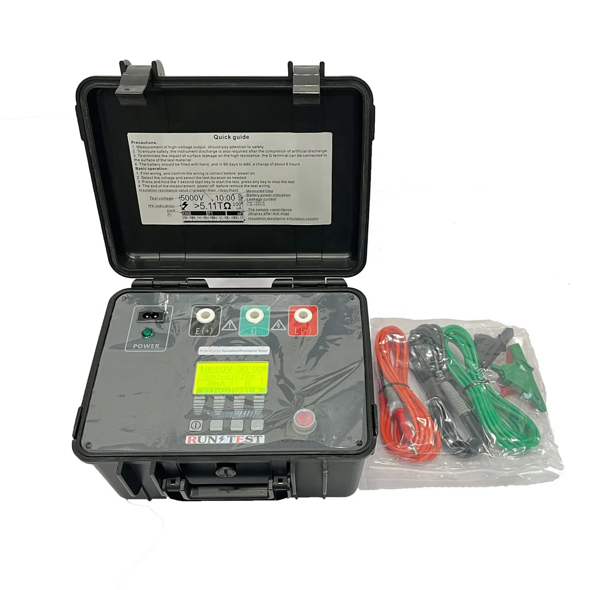 جهاز اختبار مقاومة العزل الرقمي Megohmmeter عالي الجهد 0.5kv 1kv 2.5kv 5kv 10kv #6