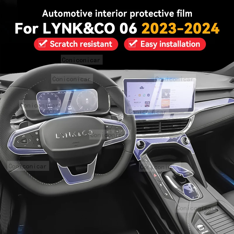 

For LYNK&CO 06 2024 2023 Car Gearbox Panel Film Dashboard Protective Sticker Interior Anti-Scratch Film Cover Accessories