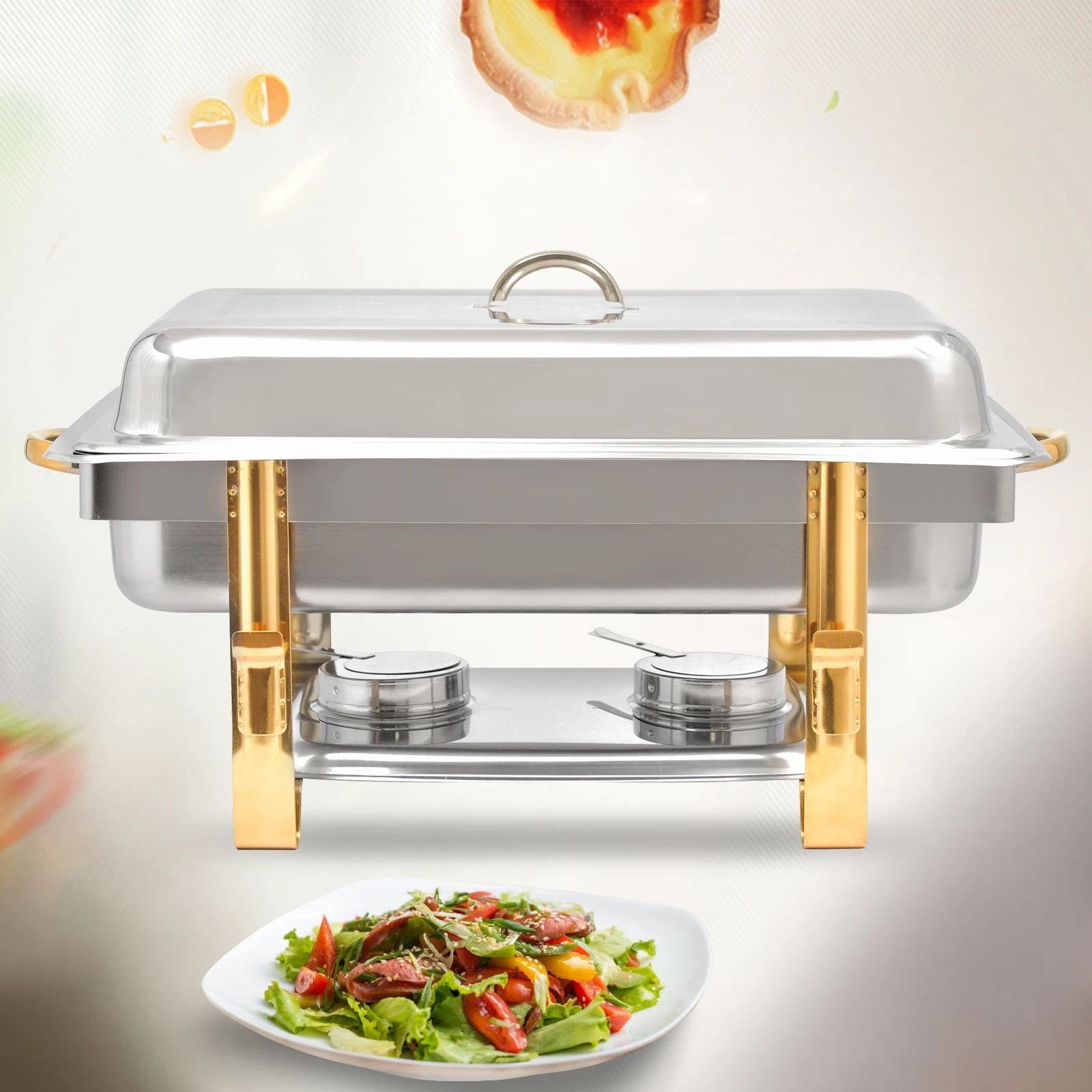 8 Qt Chafer Chafing Dish Buffet for Catering Food Warmer with Water Pan Catering Food Warmer 9L New