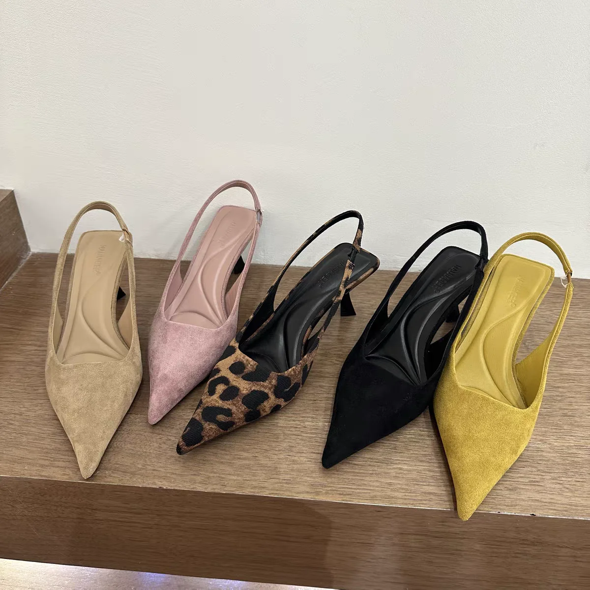 

New Summer Slip on Leopard Pumps Women Sandals Shoes Fashion Pointed Toe High Heel Stripper Party Ladies Sandalias Shoes