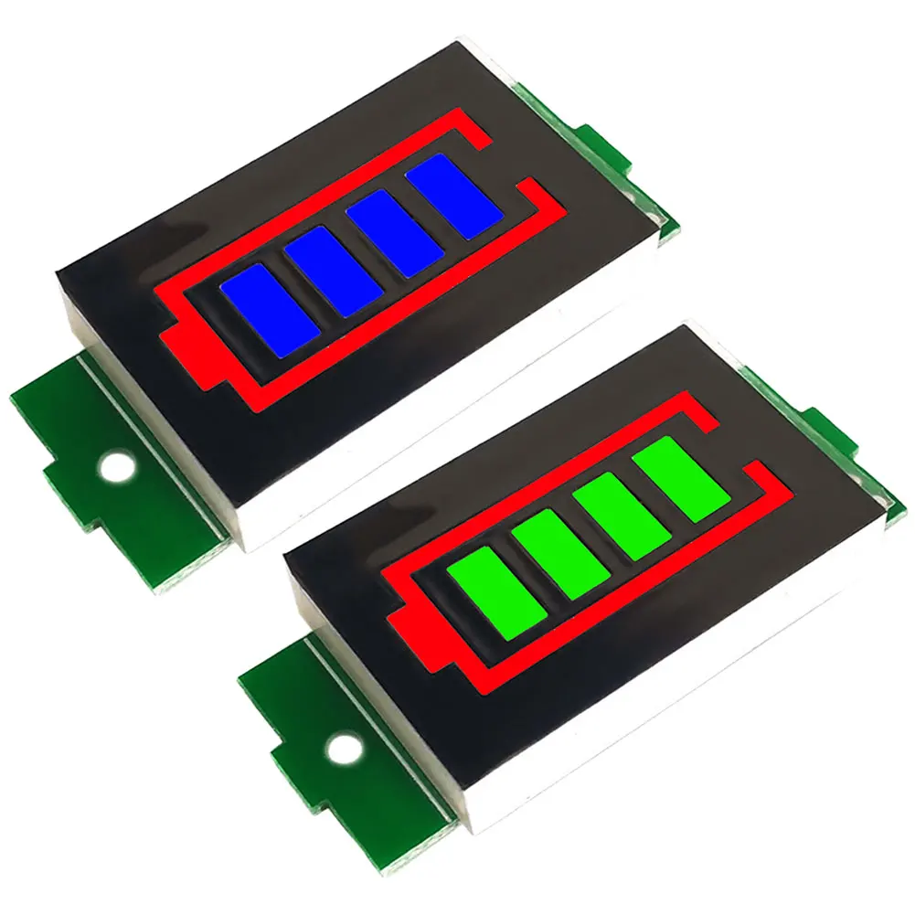 1/2/3/4/6/7/8S Battery Power Level Indicator LED Display Li-ion Battery Capacity Display Module 4 Sections 3-34V 5mA